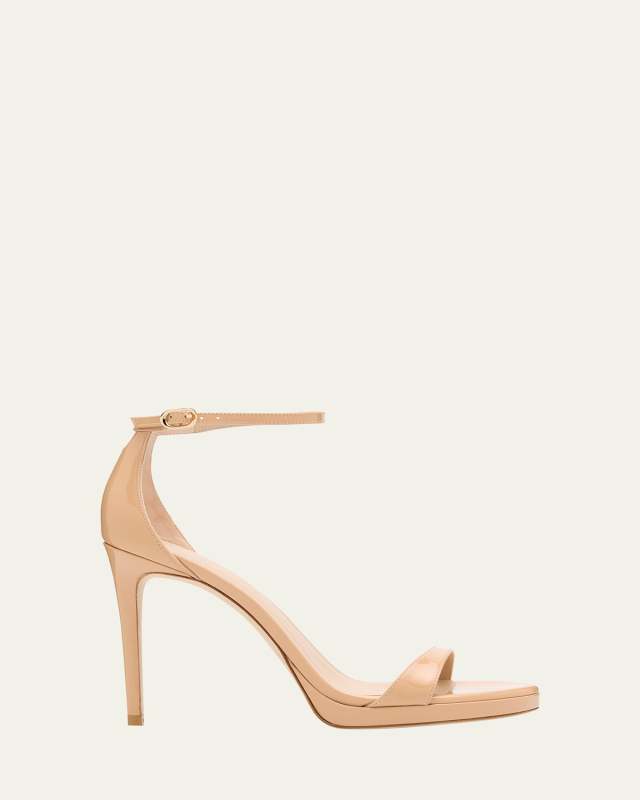 Nudist Patent Leather Stiletto Platform Sandals